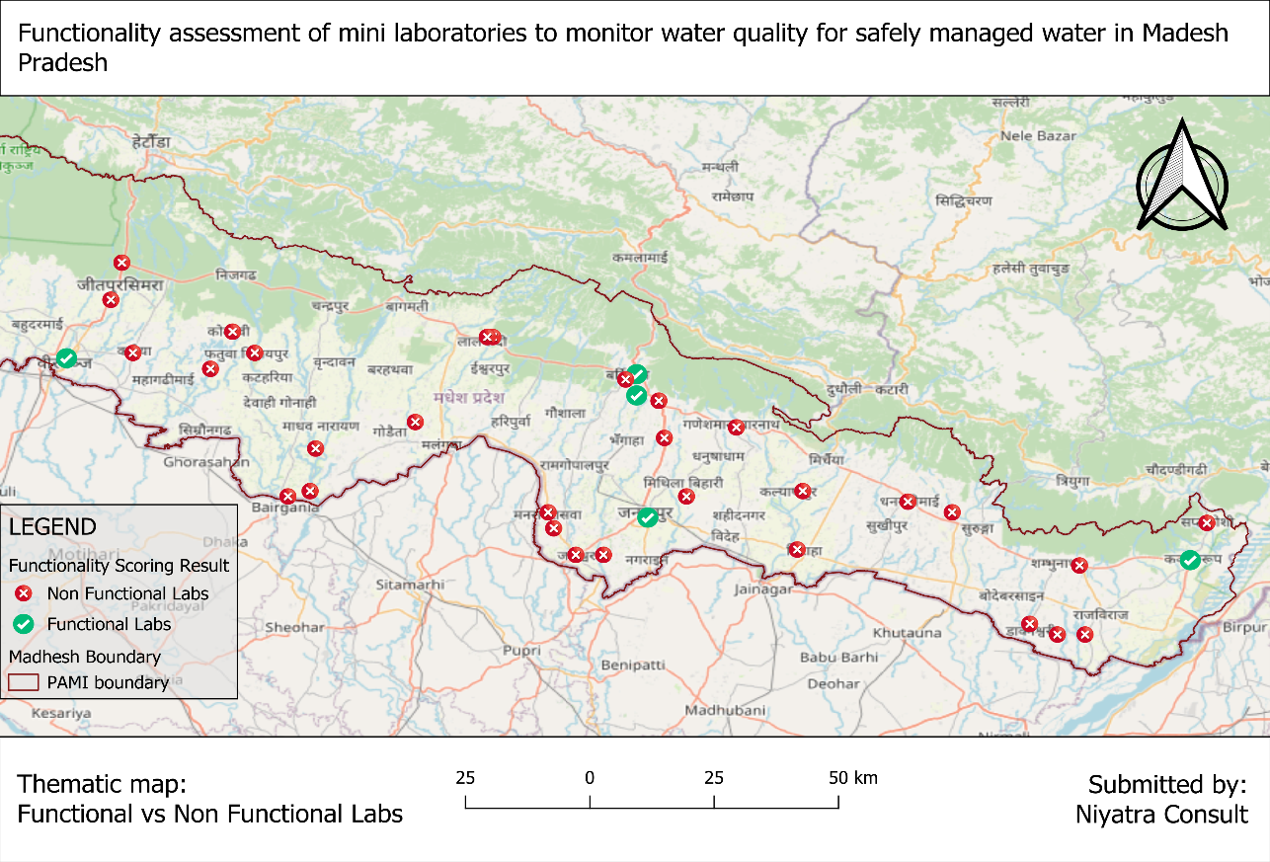 Functionality Assessment of Mini Laboratories to monitor water Quality for safely managed water in Madesh Pradesh